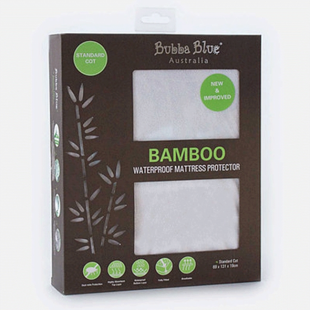 Bubba Blue Bamboo Waterproof Mattress Protector - Standard Cot