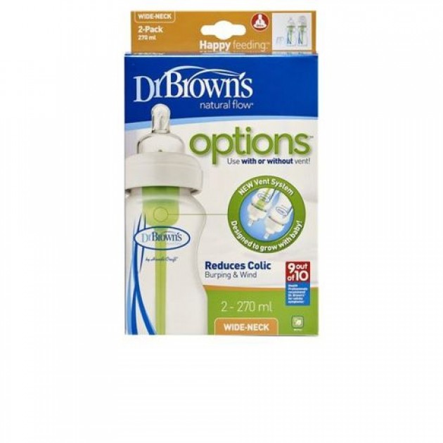 Dr Browns 270ml Wide Neck Baby Bottle 2 pk