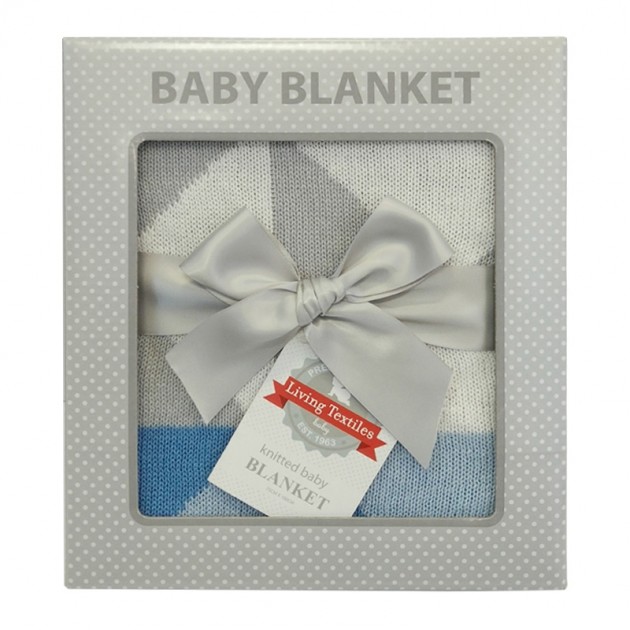 living textile knitted blanket - Nordic Blue