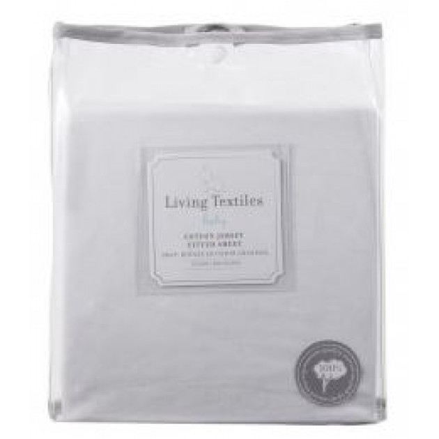 Living Textiles jersey COT Fitted Sheet - White