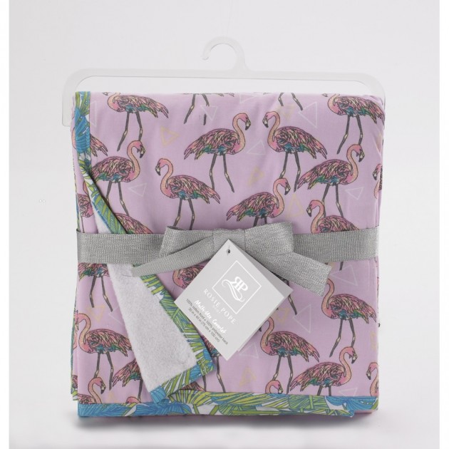 Rosie Pope Print Blanket - Flamingo