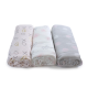 Bubba Blue Bamboo Muslin Swaddle Wraps 3pk - Pink Bloom