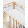Airwrap Cot Liner Muslin 4 Sides Bumper - Starry Night Grey