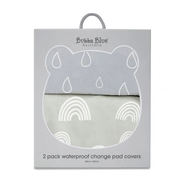 Bubba Blue Nordic 2pk Waterproof Change Pad Covers Grey/Sand
