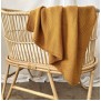 Mini & Me Cable Knit Baby Blanket Mustard