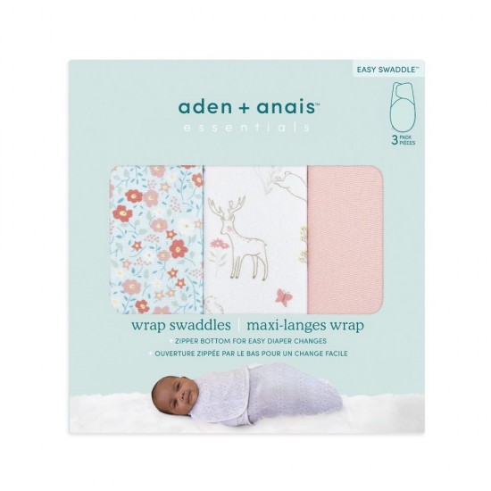 Aden & Anais Essentials Wrap Swaddle 3pk - Fairy Tale Flowers
