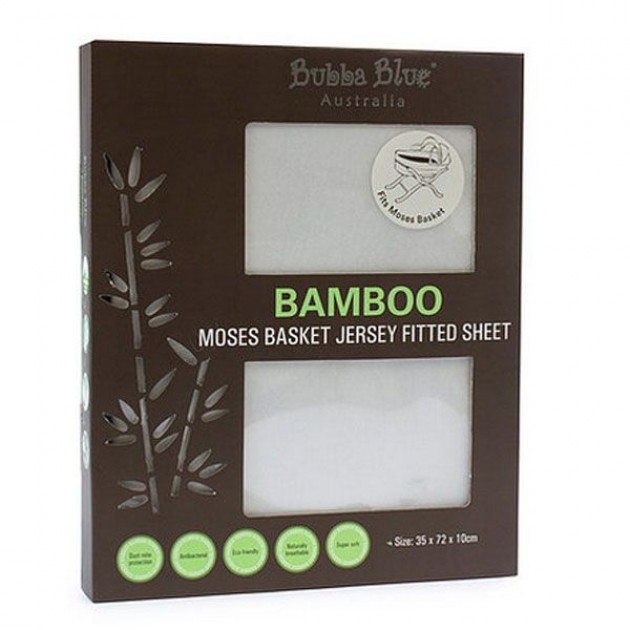 Bubba Blue Bamboo Jersey Fitted Sheet - Moses Basket