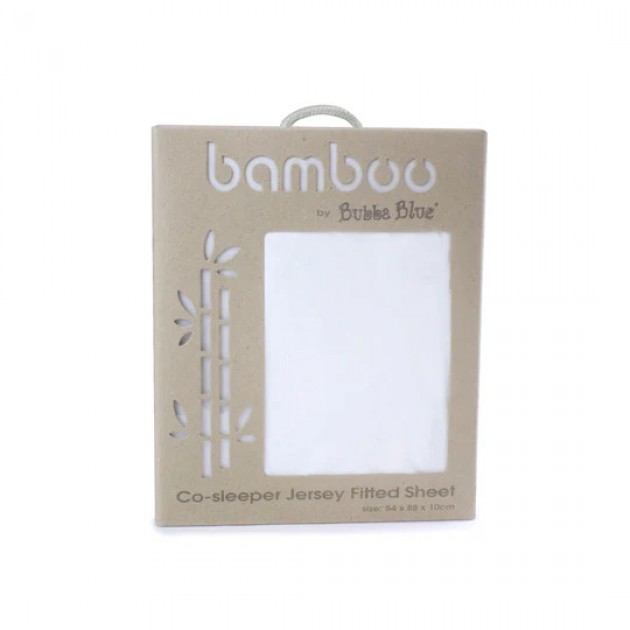 Bubba Blue Bamboo White Co-sleeper Jersey Fitted sheet