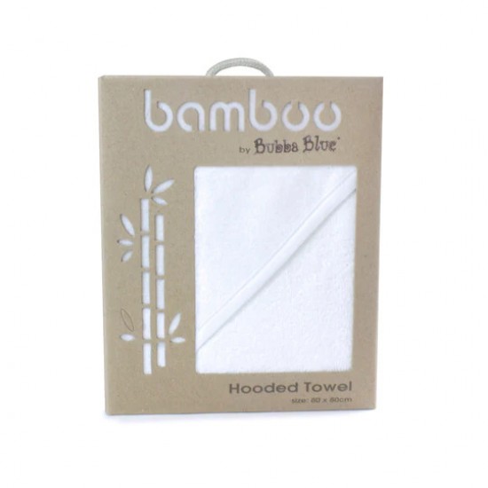 Bubba Blue Bamboo White Hooded Towel