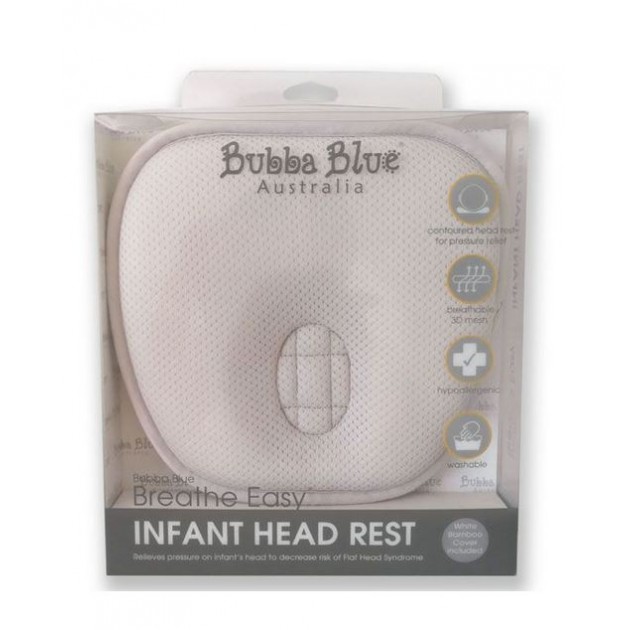 Bubba Blue Breathe Easy Infant Head Rest  0 to 4months - Grey