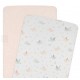 Living Textiles Jersey Fitted Sheet 2pk - Ava/Blush Floral