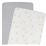 Living Textiles Jersey Fitted Sheet 2pk - Noah/ Grey Stars