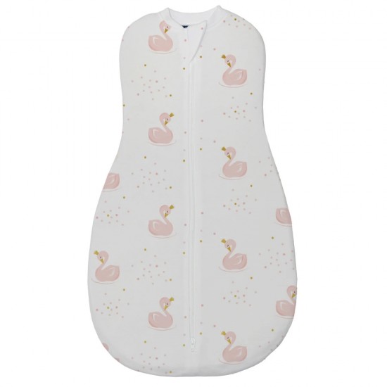 Living Textiles Zip Up Swaddle 0.2TOG 3-6 Months - Swan Princes