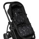 Outlook Pram Liner Cotton- Get Foiled- Black with Silver Arrows