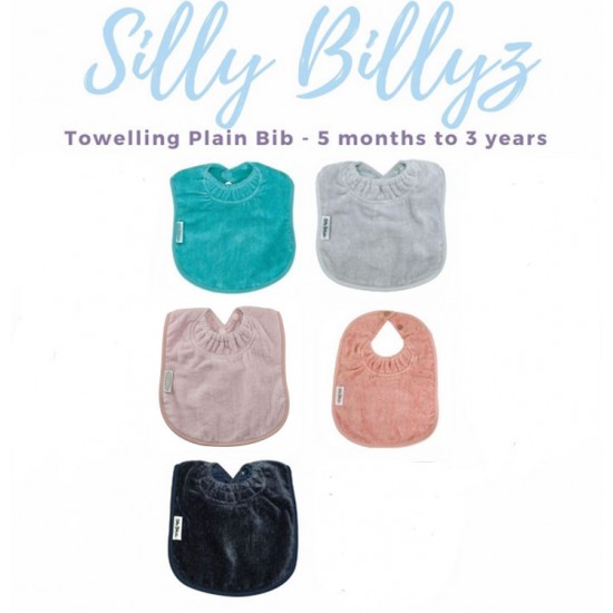 Silly Billyz Toweling Plain Bib 5 months to 3 years