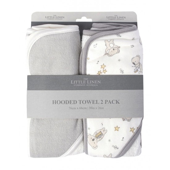 The Little Linen Company Hooded Towel 2Pk - Cheeky Koala