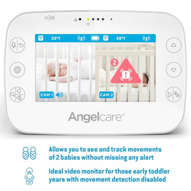 Angelcare Video Sound Movement Monitor 4.3 inch Screen AC327 & Extra Camera Bundle ACAM1
