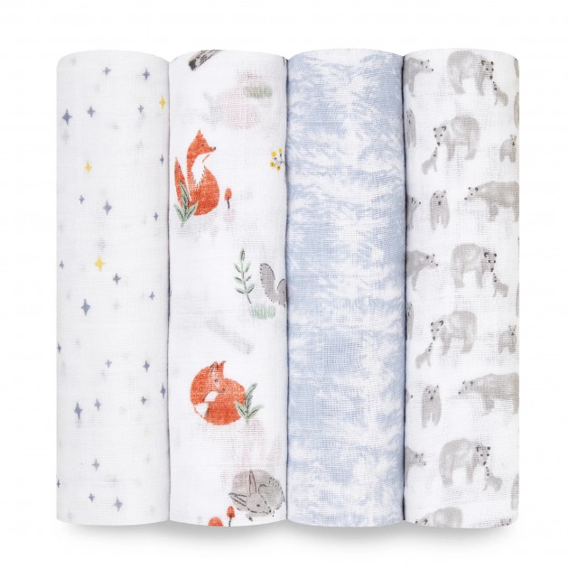 Aden + Anais 4-pack swaddles - Naturally
