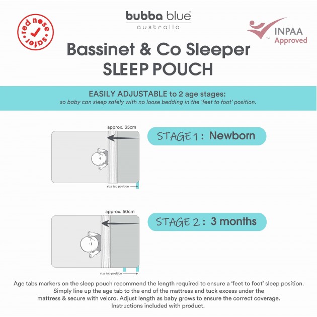 Bubba Blue 1.0 TOG Sleep Pouch - Co Sleeper