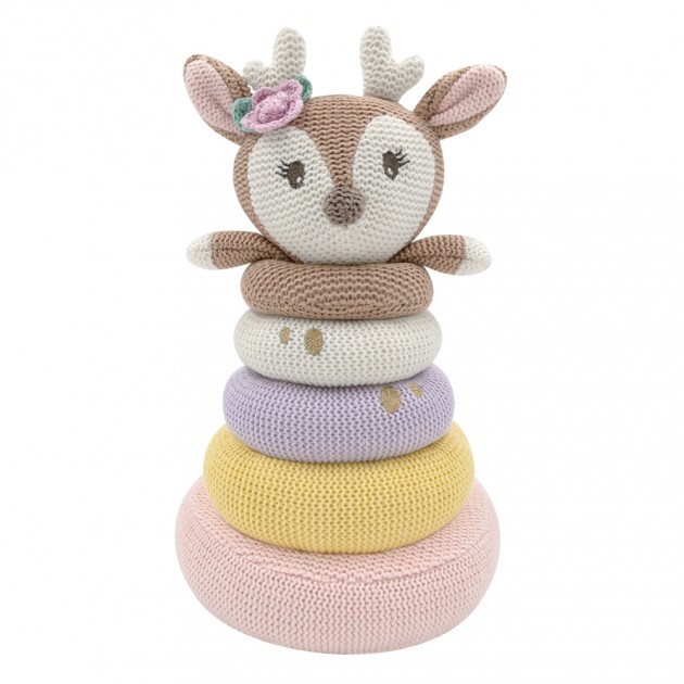 Living Textile Cotton Knit Stacking Ring - Ava the Fawn