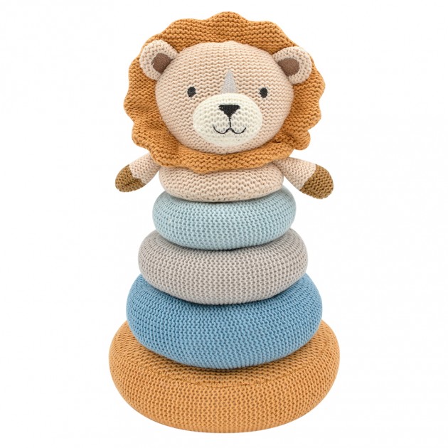 Living Textile Cotton Knit Stacking Ring - Leo the Lion