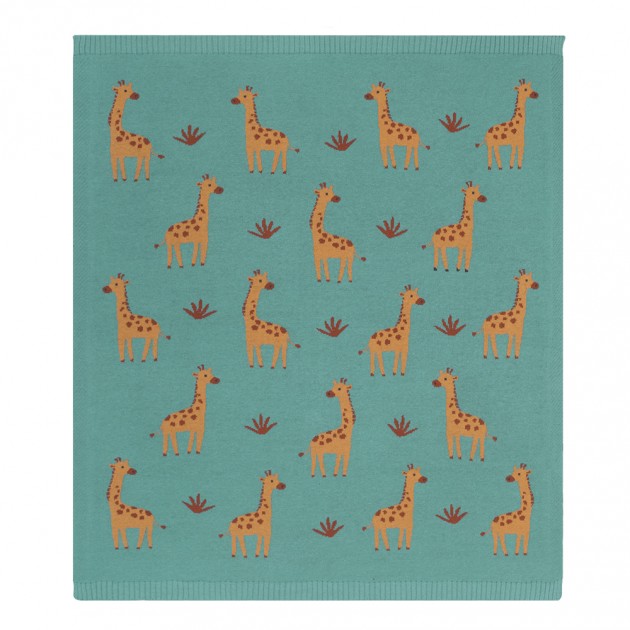 Living Textiles  Whimsical Giraffe Cotton Baby Blanket