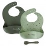 PLUM Silicone Bibs and Spoon Set 3pc