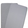 Living Textiles 2pk Bassinet Jersey Fitted Sheets - Grey Melange / Stripe