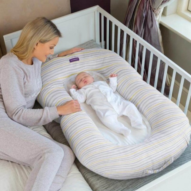 Clevamama Mum2Me Maternity Pillow & Sleep Pod - Yellow Stripe