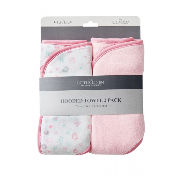 The Little Linen Company Hooded Towel 2Pk - Medow Bunnies